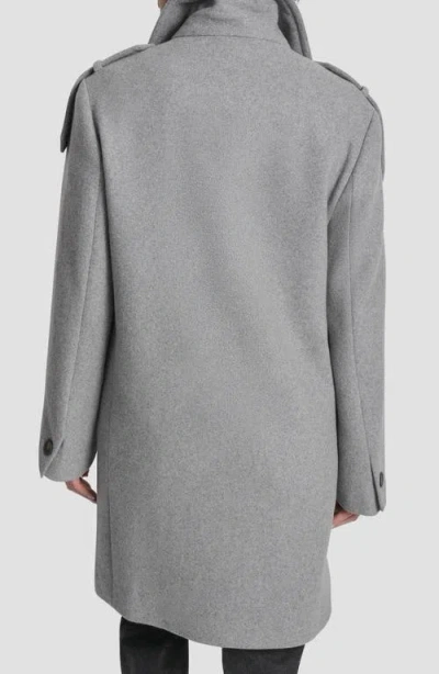 Dkny Women's Double-breasted Funnel Neck Military Coat In Multi