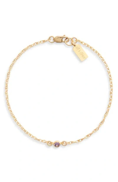 Set & Stones Cubic Zirconia Birthstone Pendant Bracelet In Gold