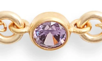 Set & Stones Cubic Zirconia Birthstone Pendant Bracelet In Gold