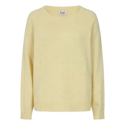 Loop Cashmere Women's Bobble Sweater In Lemonade Yellow