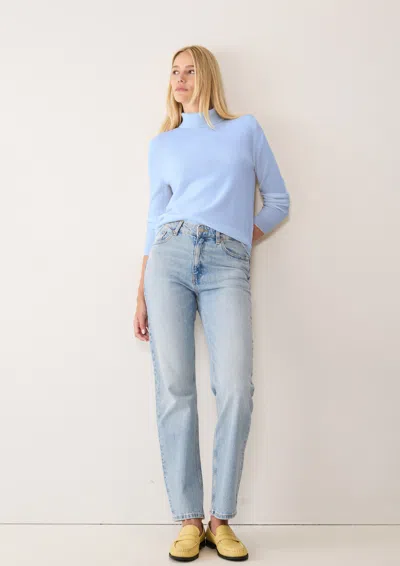 Loop Cashmere Women's Cashmere Polo Neck Sweater In Whisper Blue