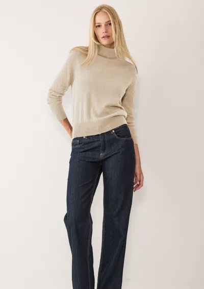 Loop Cashmere Women's Neutrals Cashmere Polo Neck Sweater In Crème