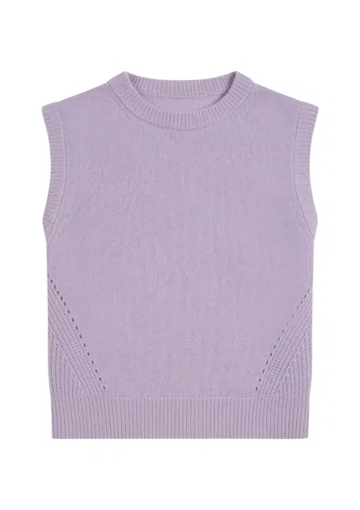 Loop Cashmere Women's Pink / Purple Ribbed Detail Lofty Cashmere Tank In Lilac