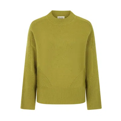 Loop Cashmere Women's Ribbed Detail Lofty Crew Sweatshirt In Woodbine Green