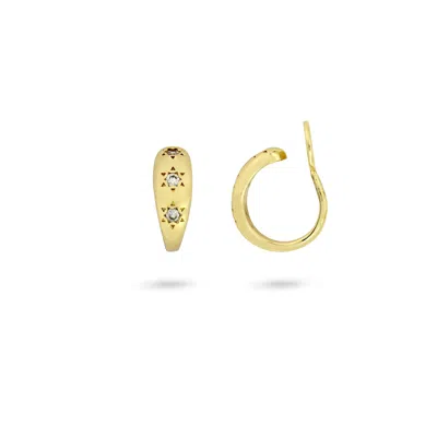Gold Trip Women's Gold Star Hoop Clip On Earrings In Gold