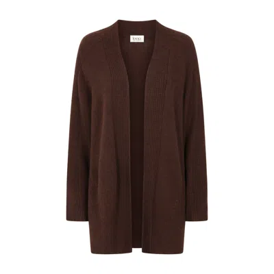 Loop Cashmere Women's Ribbed Detail Edge To Edge Cardigan In Americano Brown