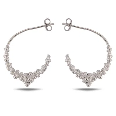 Dainty London Women's Silver Nyx Hoops In Silver