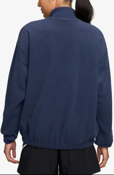 Nike Phoenix Plush Cozy Oversized Mock Neck Sweatshirt In Blue
