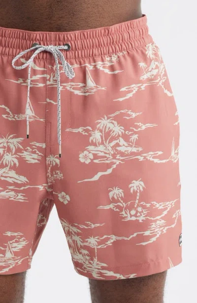 Billabong Lineup Layback Swim Trunks In Pink