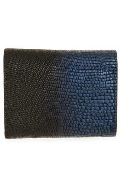 Strathberry Mosaic Lizard Embossed Leather Trifold Wallet In Multi