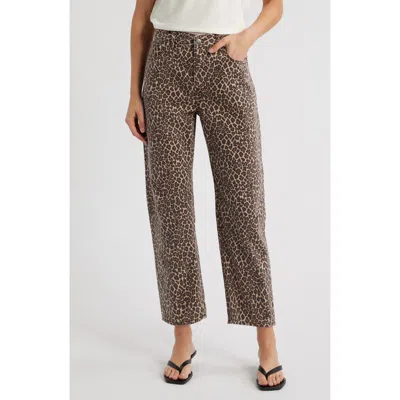 Madewell The Tall Leopard Darted Barrel Leg Jeans In Animal Print