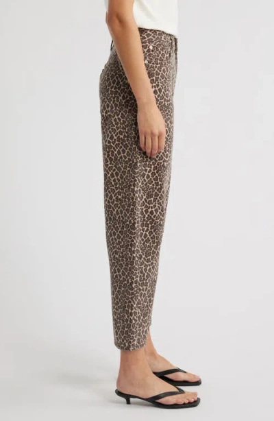 Madewell The Tall Leopard Darted Barrel Leg Jeans In Animal Print