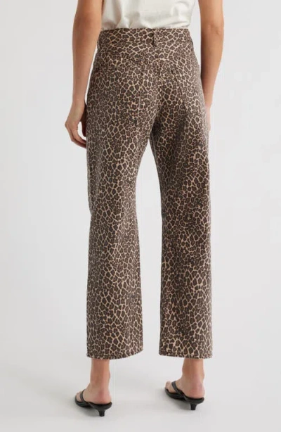 Madewell The Tall Leopard Darted Barrel Leg Jeans In Brown