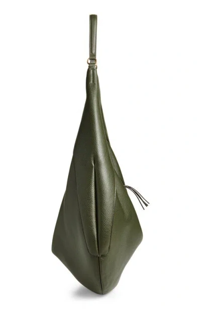Ree Projects Large Riva Pebbled Leather Hobo Bag In Green