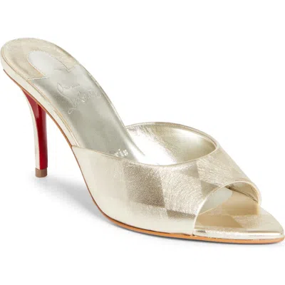 Christian Louboutin Miss Z Metallic Pointed Toe Sandal In Gold