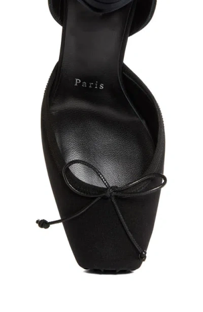 Christian Louboutin 55mm Cassia Lace-up Satin Ballet Pumps In Black