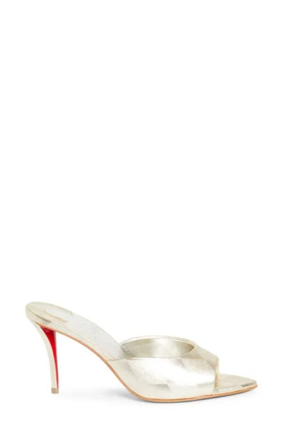 Christian Louboutin Miss Z Metallic Pointed Toe Sandal In Gold