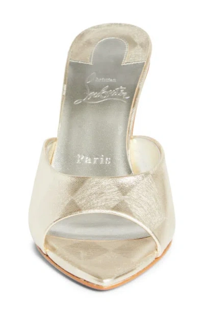 Christian Louboutin Miss Z Metallic Pointed Toe Sandal In Gold