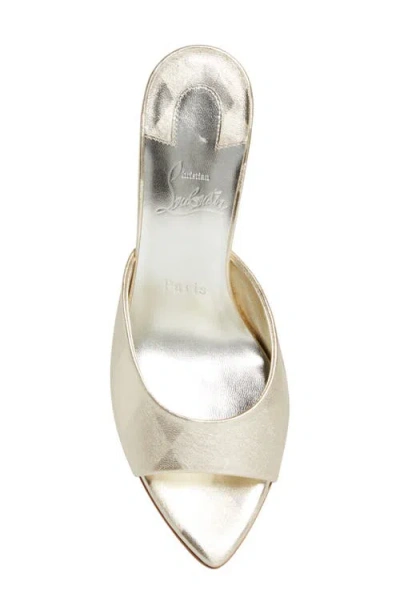 Christian Louboutin Miss Z Metallic Pointed Toe Sandal In Gold