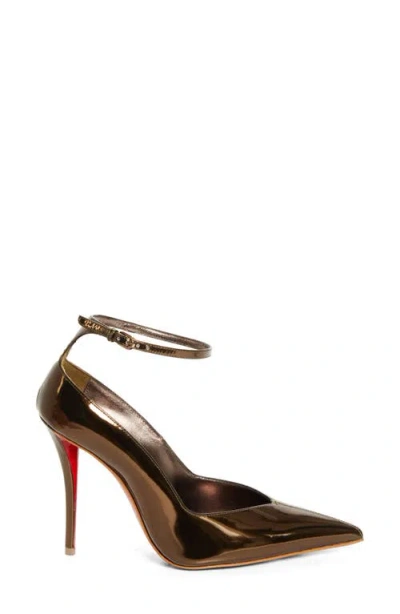 Christian Louboutin Erozee 100 Patent Leather Pumps In Brown