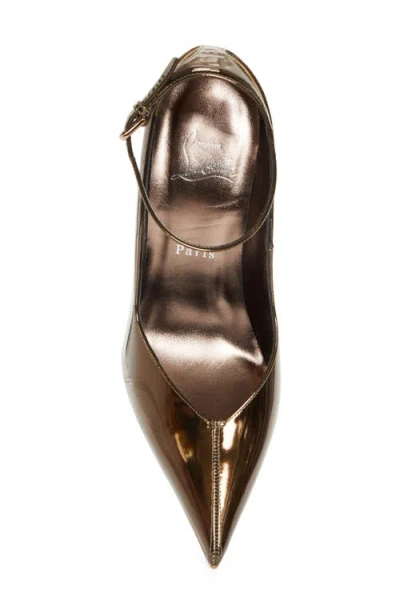 Christian Louboutin Erozee 100 Patent Leather Pumps In Brown