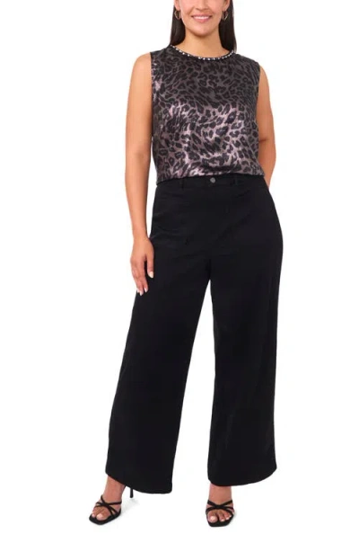 Vince Camuto Plus Size Printed Crewneck Blouse In Animal Print