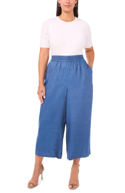 Vince Camuto Plus Size Smocked Waist Wide Leg Pants In Blue