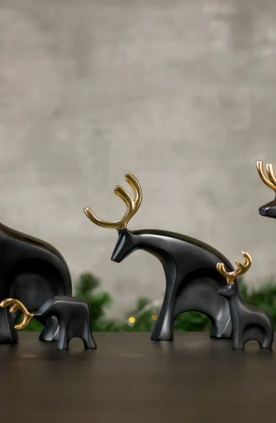 Nambe Nambé Prancer Set Of 3 Reindeer Figurines In Black