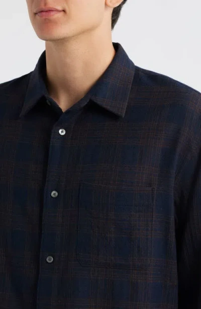 Frame Long Sleeve Button Front Wool Shirt In Blue