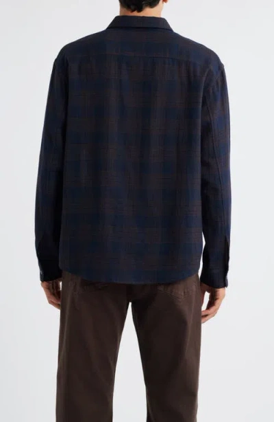 Frame Long Sleeve Button Front Wool Shirt In Blue