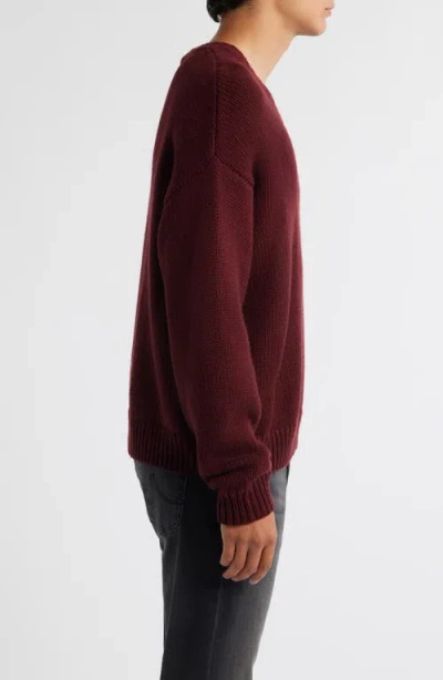 Frame Men's Wool And Cashmere Knit V-neck Sweater In Burgundy