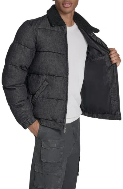 Levi's Men's Denim Quilted Sherpa Collar Jacket In Gray