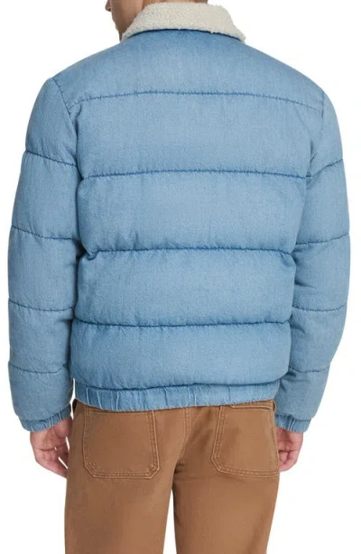 Levi's Men's Denim Quilted Sherpa Collar Jacket In Blue