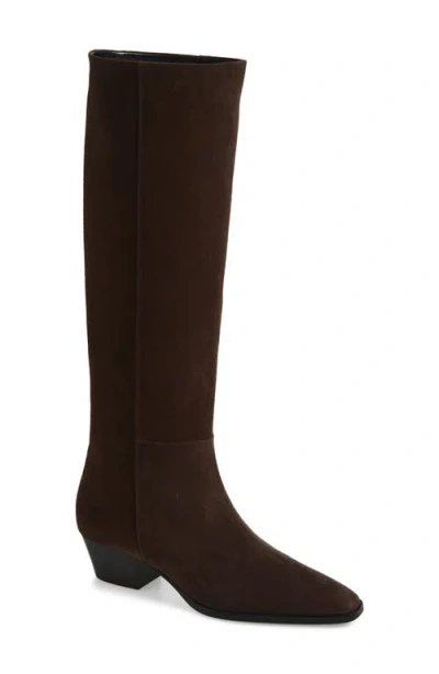 Aeyde 40mm Medea Suede Pointed-toe Boots In Brown