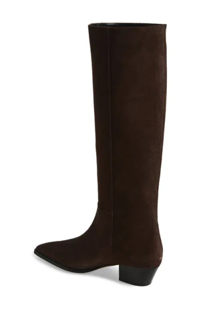 Aeyde 40mm Medea Suede Pointed-toe Boots In Brown