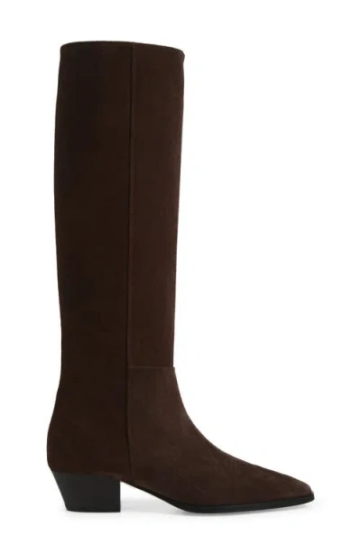 Aeyde 40mm Medea Suede Pointed-toe Boots In Brown
