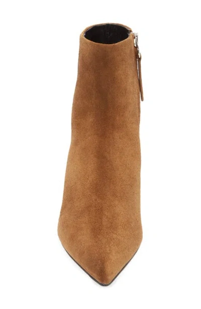 Aeyde Sofie Pointed Toe Kitten Heel Bootie In Brown