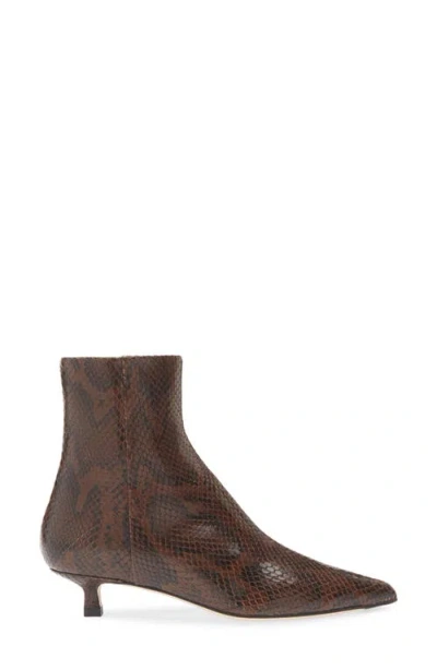Aeyde Sofie Snake Print Calf Leather Moka In Brown