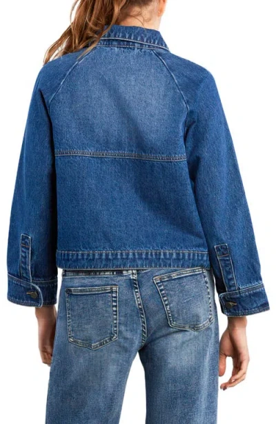 Hint Of Blu Boxy Denim Jacket In Blue