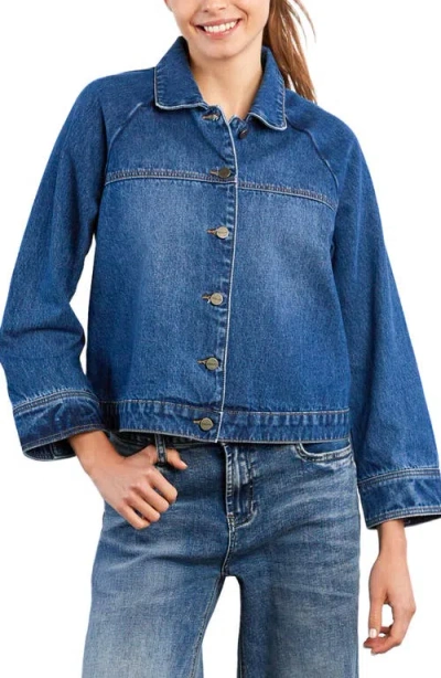 Hint Of Blu Boxy Denim Jacket In Blue