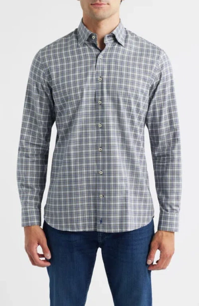 Johnnie-o Warden Plaid Cotton Button-down Shirt In Blue