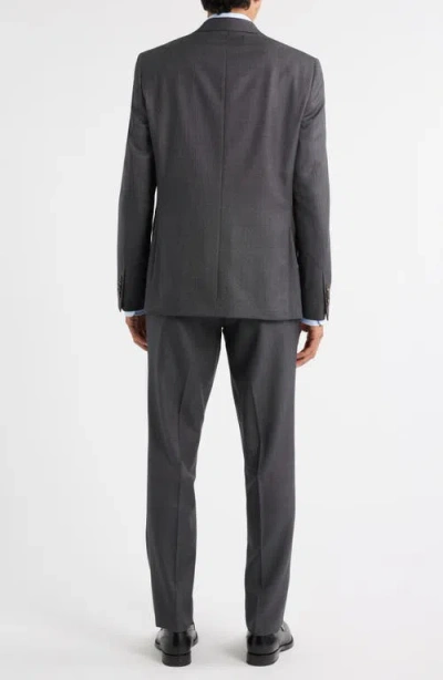 Jack Victor Esprit Charcoal Grey Bird's Eye Super 120s Wool Suit In Gray