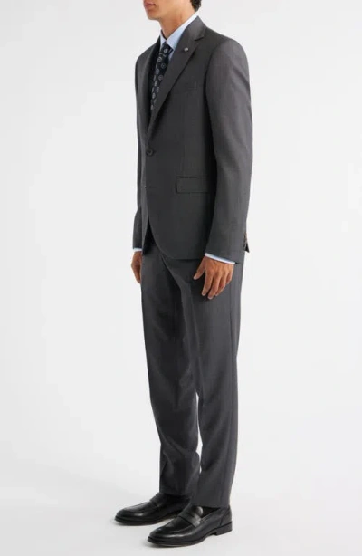 Jack Victor Esprit Charcoal Grey Bird's Eye Super 120s Wool Suit In Gray