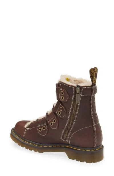 Dr. Martens 1460 Faux Fur Lined Lace-to-toe Boot In Brown