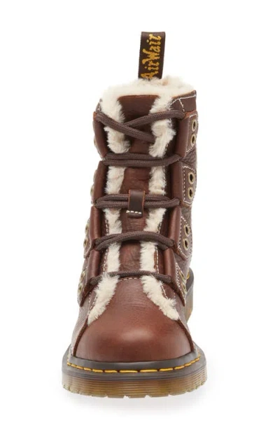 Dr. Martens 1460 Faux Fur Lined Lace-to-toe Boot In Brown