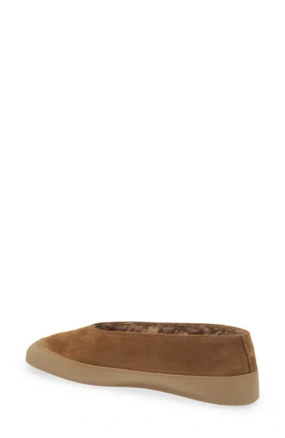 Le Monde Beryl Après Ski Genuine Shearling Lined Ballet Flat In Brown