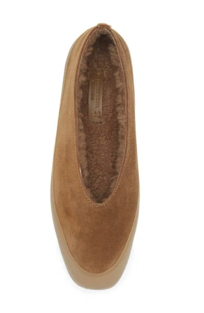 Le Monde Beryl Après Ski Genuine Shearling Lined Ballet Flat In Brown