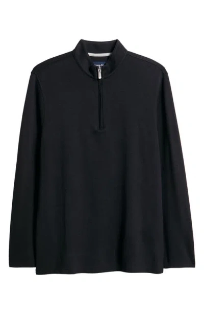 Mizzen + Main Proflex Performance Quarter Zip Golf Pullover In Black