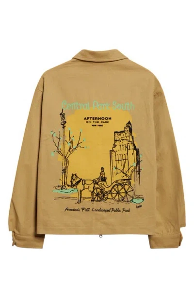 Bode Central Park Printed Cotton-twill Jacket In Brown