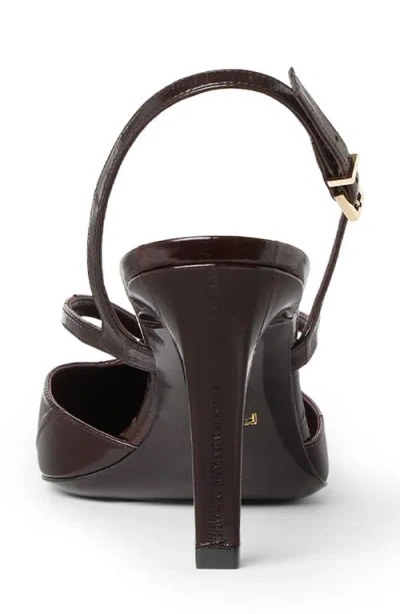 Fendi Brown Hagfish Leather High-heeled Slingbacks In Brown